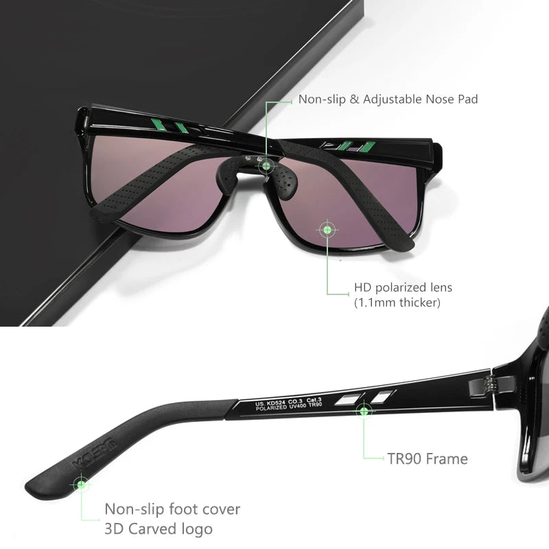 Sonnenbrille Sport TR90 polarisiert rechteckig XL Fahren Damen Herren