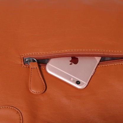 Damen-Schultertasche Aus PU-Leder Mit Reißverschluss Und Innenfächern Großes Stauraumvolumen
