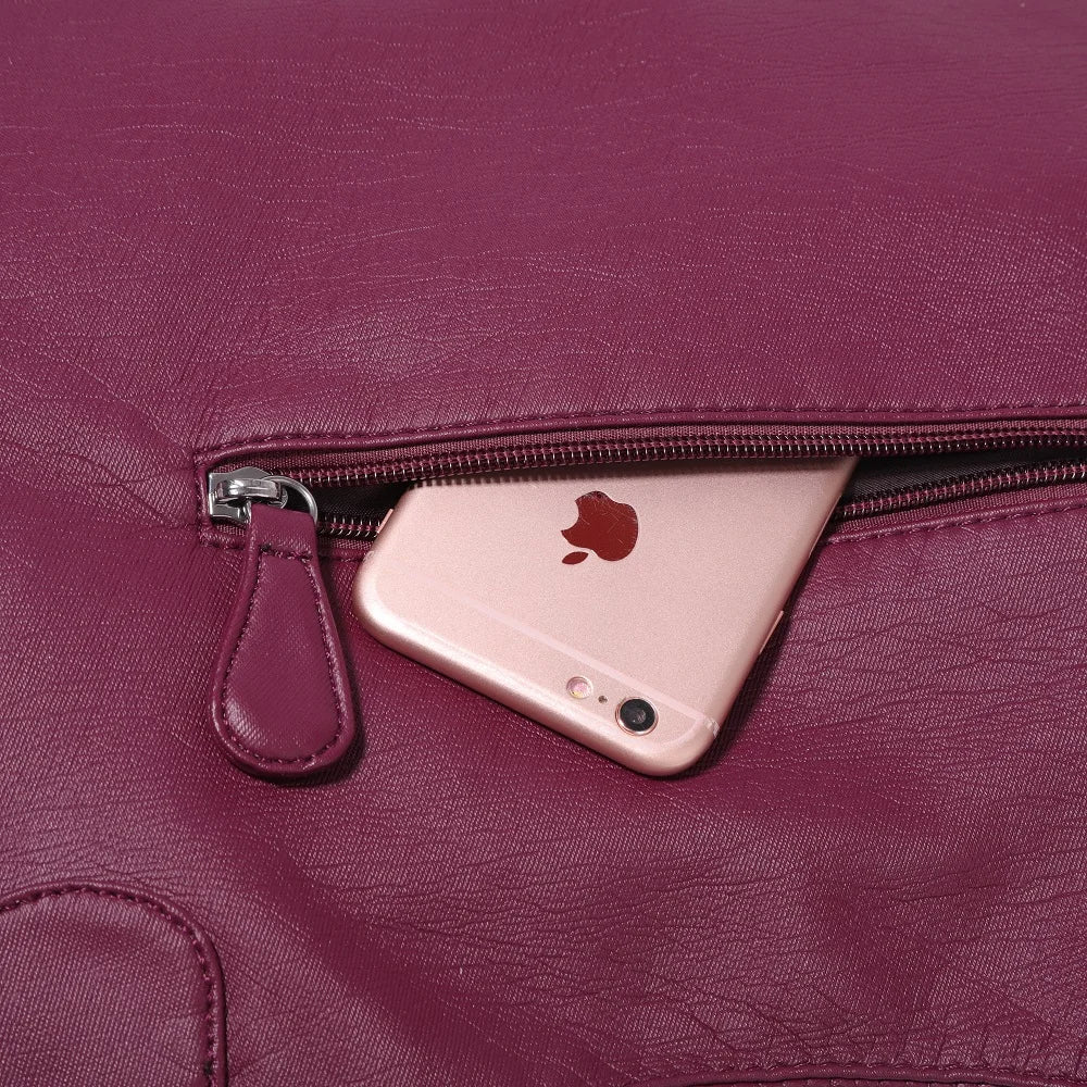 Damen-Schultertasche Aus PU-Leder Mit Reißverschluss Und Innenfächern Großes Stauraumvolumen