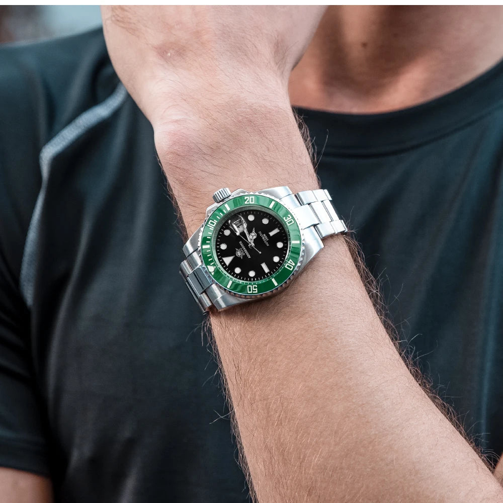 Herren-Taucheruhr mit Keramikluenette und NH35-Automatikwerk