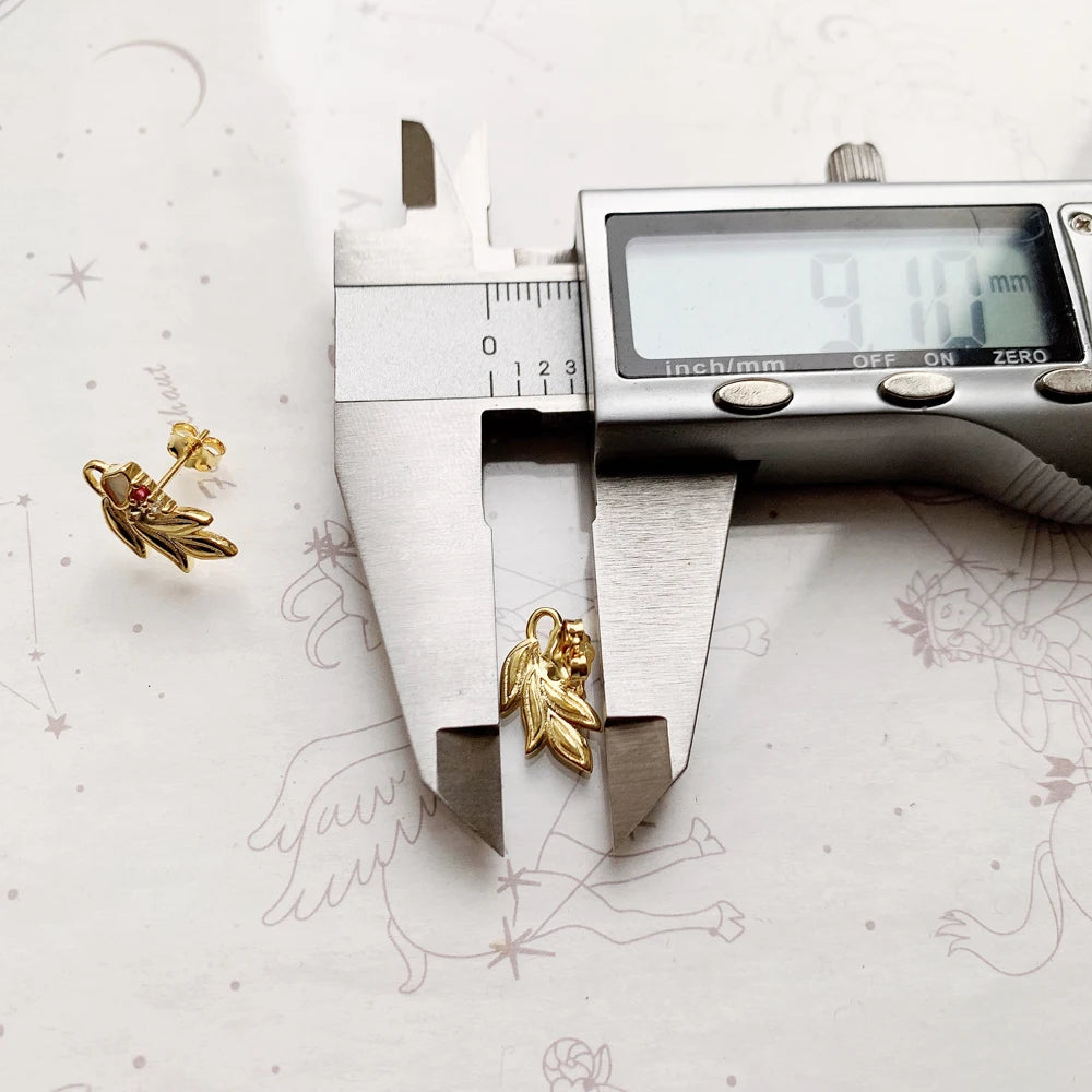 Damen-Ohrstecker Blume Blatt vergoldet aus Sterlingsilber
