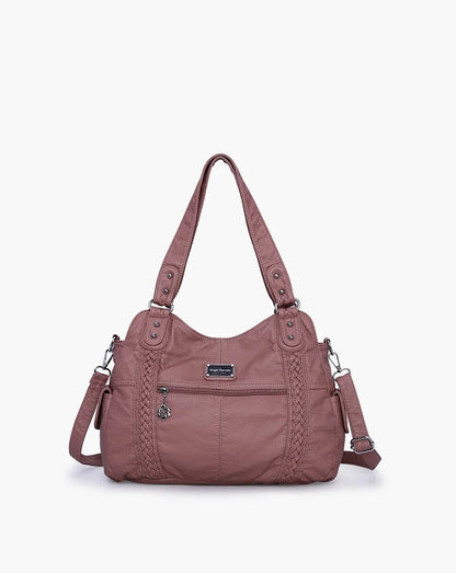 Damen-Schultertasche Aus PU-Leder Mit Reißverschluss Und Innenfächern Großes Stauraumvolumen