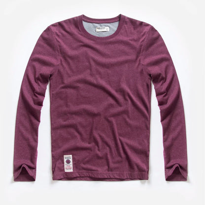 Herren Langarm T-Shirt aus Baumwolle in einfarbigem Design für Frühling und Herbst