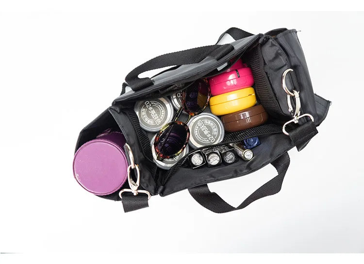 Damen Kosmetiktasche Großes Fassungsvermögen Aus Robuster Oxford-Gewebe Für Reisen Und Alltag Schwarz