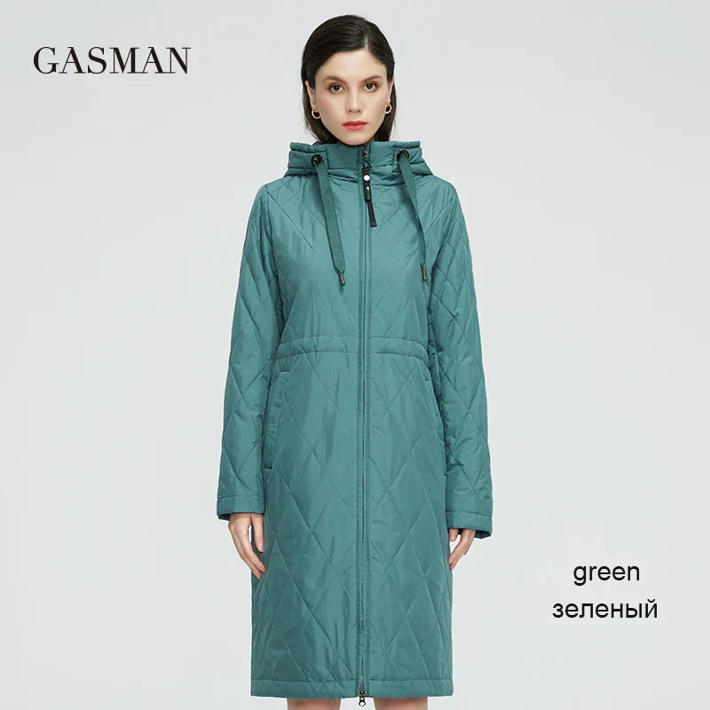 Damen-Trenchcoat mit Kapuze, winddicht und mittellang – lässige Baumwolljacke für Frauen