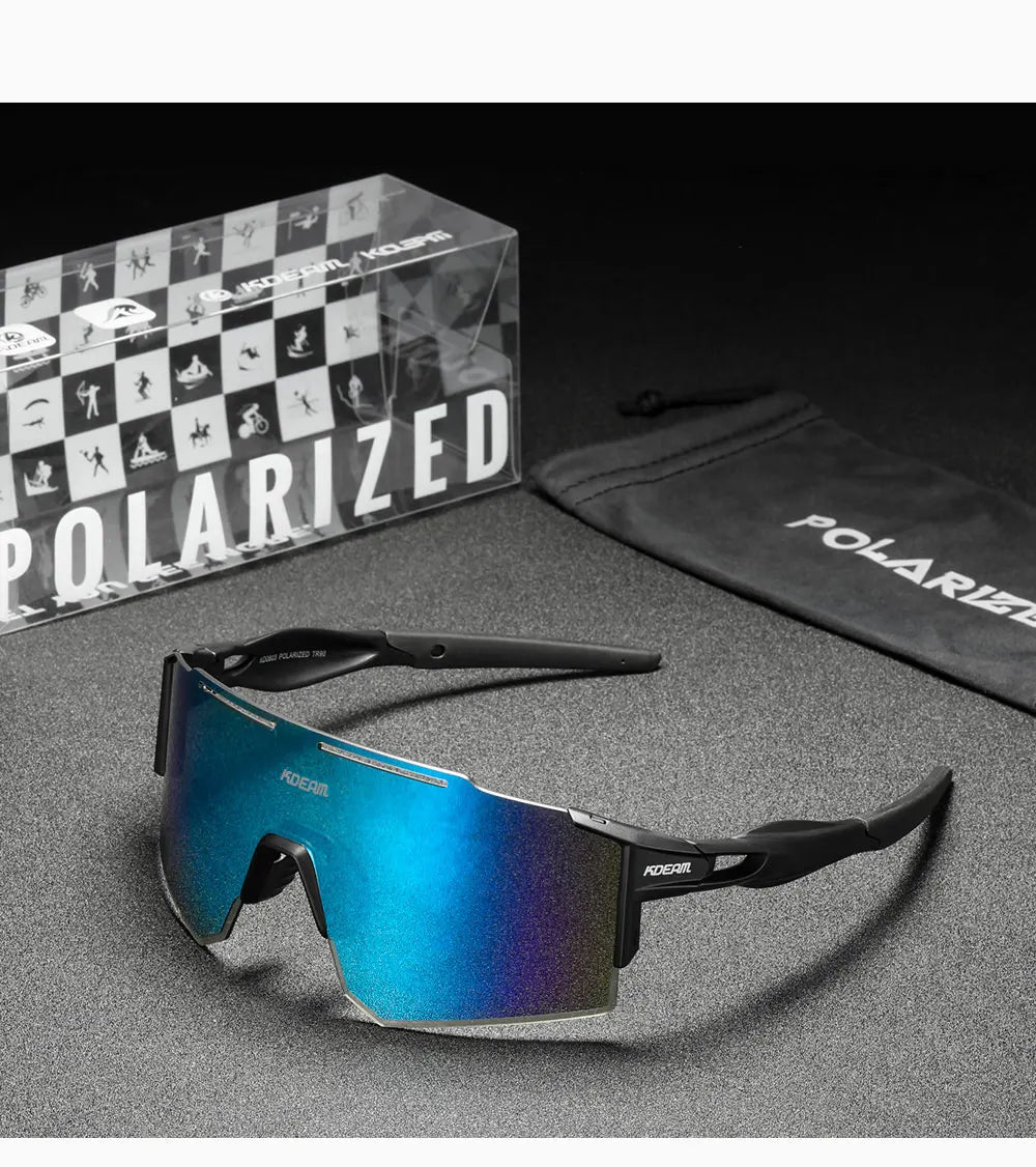 Sonnenbrille Sport TR90 polarisiert 1,2mm Glas Gummisteg winddicht Herren