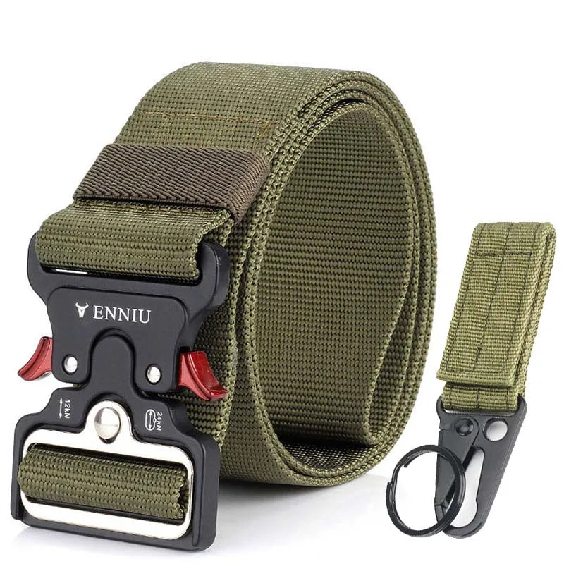Herren-Taktischer Gürtel aus Nylon mit Schnellverschluss und robuster Metall-Schnalle 5 cm Breite