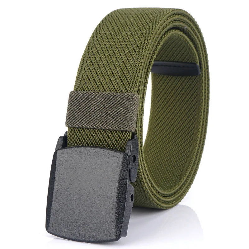Unisex-Gürtel aus Nylon mit Elastischem Stretchband und Metallfreiem Schnellverschluss Gestreift