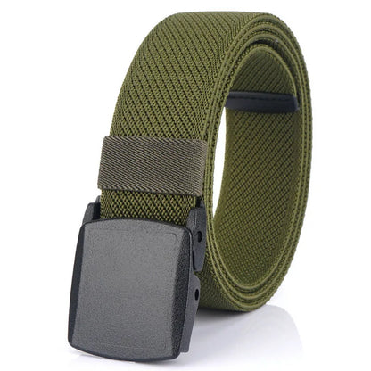 Unisex-Gürtel aus Nylon mit Elastischem Stretchband und Metallfreiem Schnellverschluss Gestreift