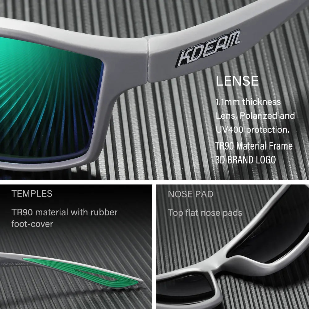 Sonnenbrille quadratisch polarisiert 65mm Outdoor Angeln Sport Herren