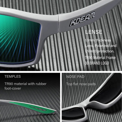 Sonnenbrille quadratisch polarisiert 65mm Outdoor Angeln Sport Herren