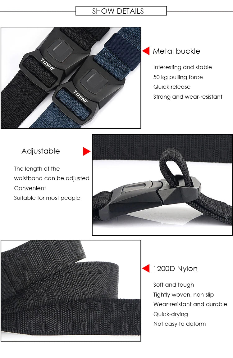 VATLY Army Tactical Gürtel Herren 1200D Nylon Anti-Rost Schnalle Outdoor