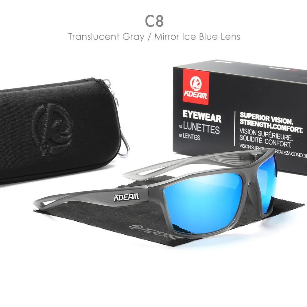 Sonnenbrille quadratisch polarisiert 65mm Outdoor Angeln Sport Herren