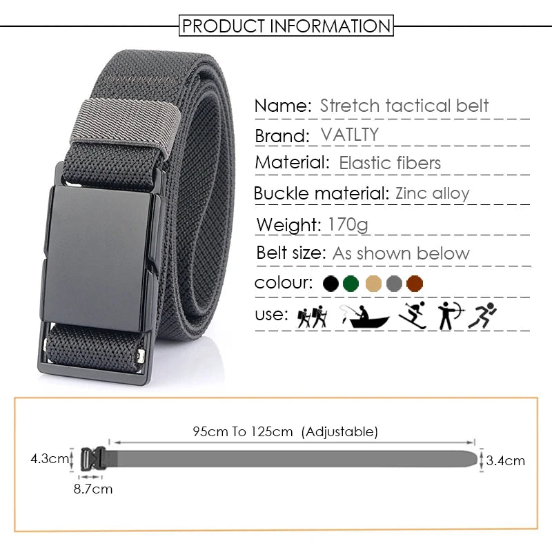 Unisex-Gürtel Mit Magnet-Schnalle 3,4 cm Breite Elastisch Für Outdoor Alltagsaktivitäten Wandern Reisen