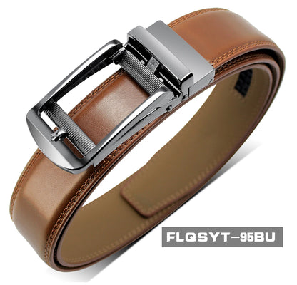 Herren Echtleder-Gürtel 3,5 cm Automatik-Schnalle Rindsleder Business Casual