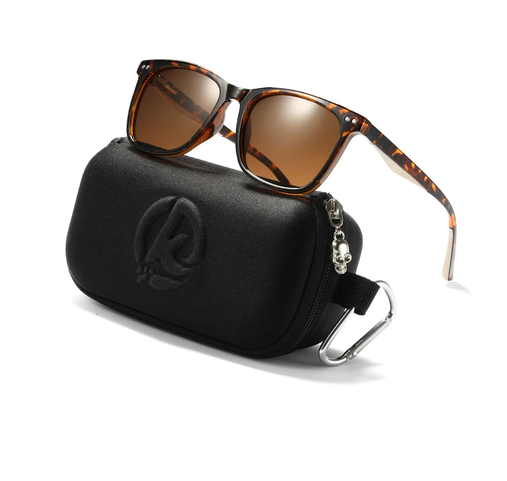 Sonnenbrille quadratisch TR90 polarisiert Federgelenk Angeln Herren