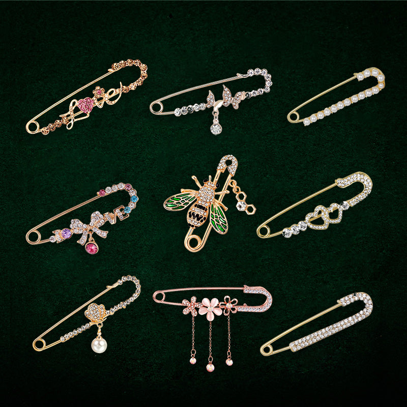 Brosche Zweig Kristall Strass Hijab Schal Blume Schmuck Damen