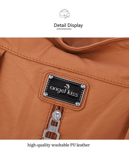 Damen-Schultertasche aus PU-Material Mit Großem Fassungsvermögen und Reißverschluss für Alltag und Freizeit