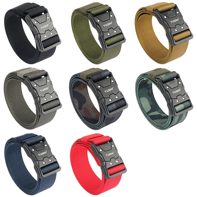 Herren-Taktischer Gürtel aus 1200D Nylon mit Schnellverschluss und robuster Metall-Schnalle, Breite 3,8 cm
