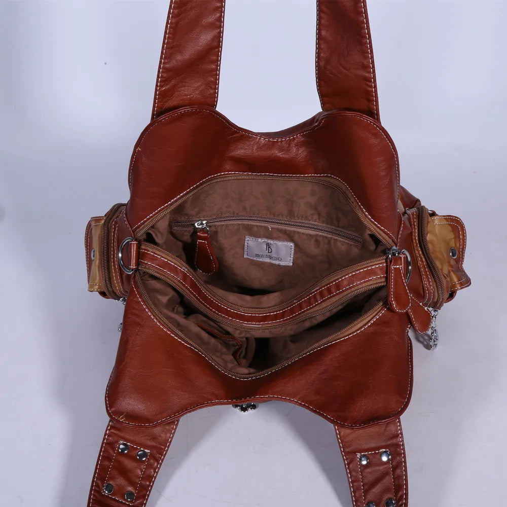 Damen-Schultertasche großes Fassungsvermögen Innenfächer Reißverschluss Alltagstauglich