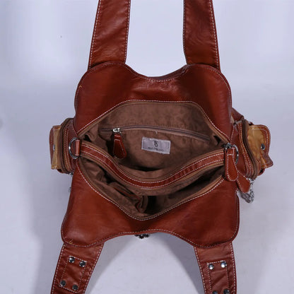 Damen-Schultertasche großes Fassungsvermögen Innenfächer Reißverschluss Alltagstauglich
