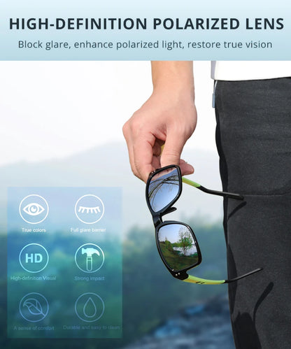 Sonnenbrille Sport TR90 polarisiert rechteckig XL Fahren Damen Herren