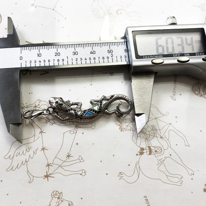 Damen-Charm Eidechse mit Türkis aus Sterlingsilber
