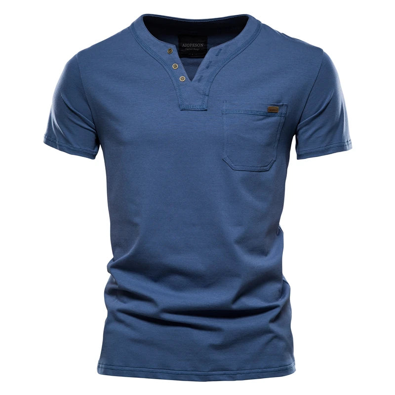 Herren T-Shirt aus hochwertiger Baumwolle mit klassischem V-Ausschnitt