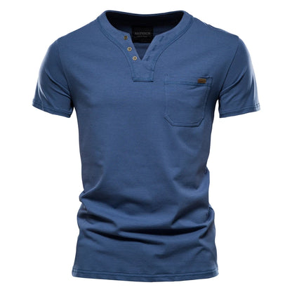Herren T-Shirt aus hochwertiger Baumwolle mit klassischem V-Ausschnitt