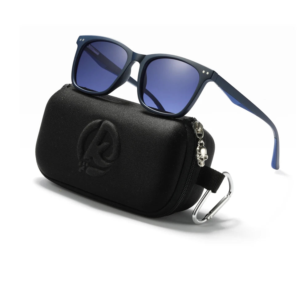 Sonnenbrille quadratisch TR90 polarisiert Federgelenk Angeln Herren