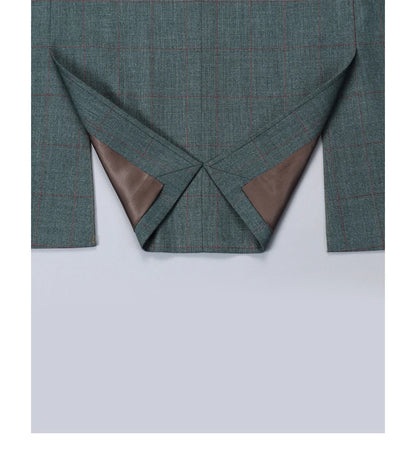Schlanke Herren-Anzughose in Khaki mit Streifen – graue, lange Freizeithose für Büro, formelle Anlässe und Hochzeiten, auch in großen Größen erhältlich.