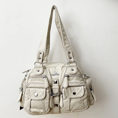 Damen-Schultertasche aus PU-Leder in kompakter Bauweise mit Angenehmer Haptik und Mehrfachfächern