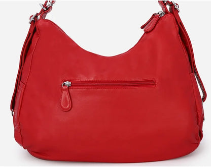 Damen-Schultertasche Aus Soft-PU Großes Fassungsvermögen Vielseitig Einsetzbar Mit Reißverschluss Und Innenfach