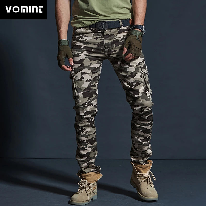 Männer Cargo Hosen im Military Style mit wasserdichten Taschen für Casual-Look