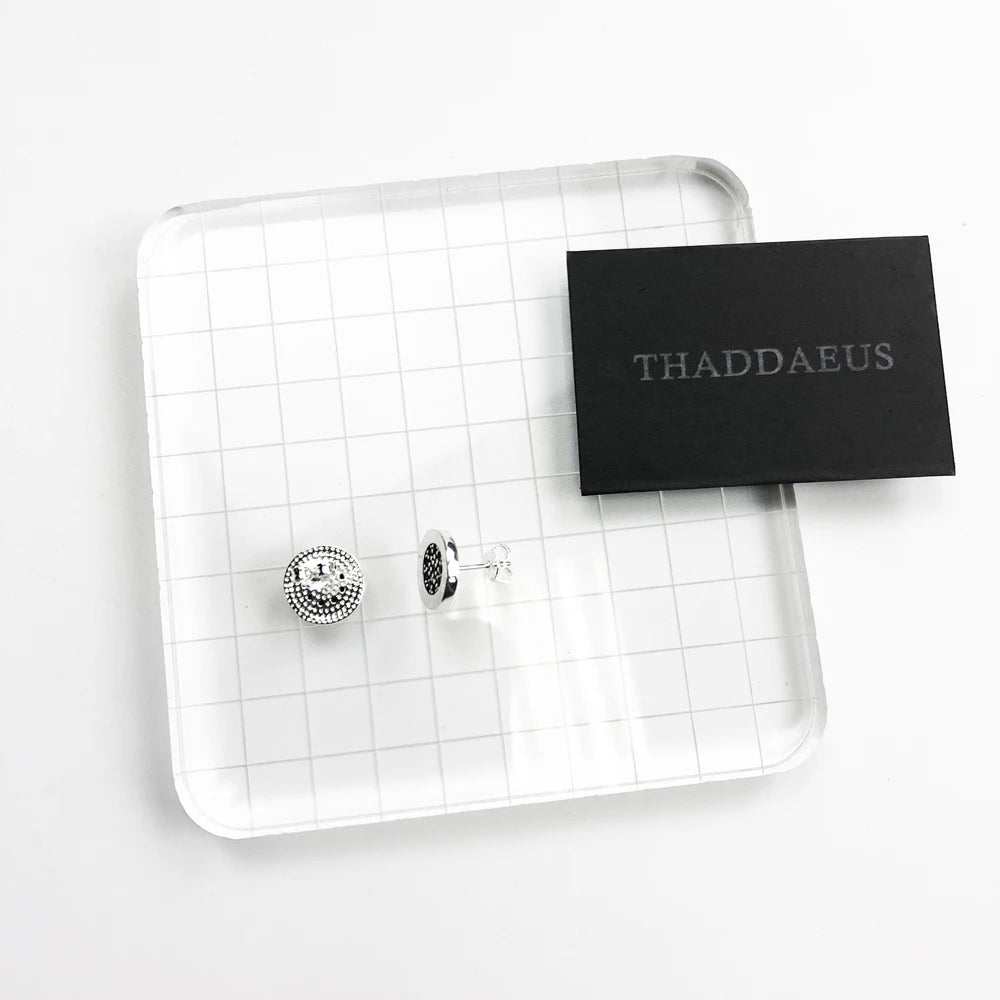 Damen-Ohrstecker rund schwarz CZ Gold aus Sterlingsilber