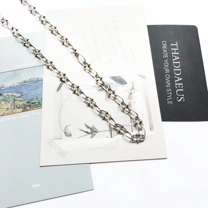 Damen-Halskette Charm-Kette Rebel-Look aus Sterlingsilber
