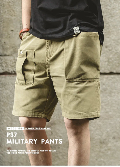 Herren Cargo Shorts im Militär-Stil mit verstellbarer Taille und Taschen