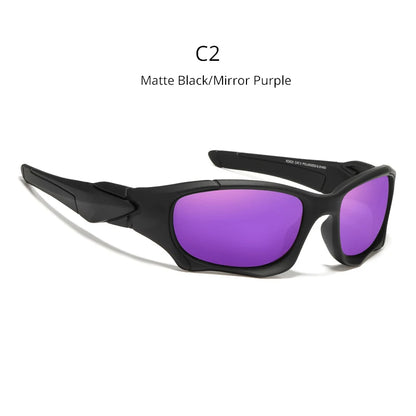 Sonnenbrille Sport Schild polarisiert gebogener Rahmen widerstandsfähig Unisex