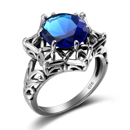 Damen-Ring Aus Sterlingsilber 925 Mit Amethyst Stein Und Davidstern Symbol Handgefertigter Schmuck Für Frauen