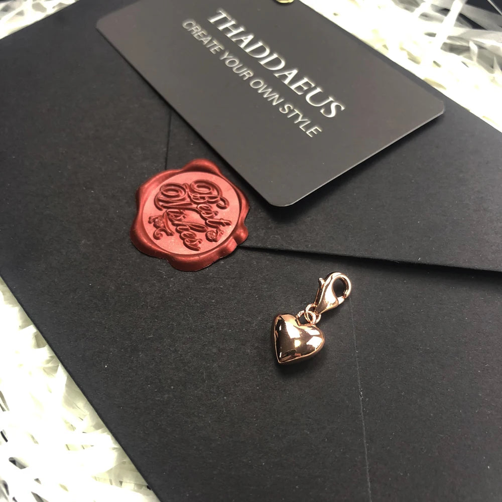 Damen-Charm Herz Roségold romantisch aus Sterlingsilber