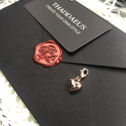 Damen-Charm Herz Roségold romantisch aus Sterlingsilber