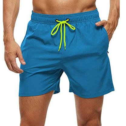 Herren-Badeshorts mit Farbverlauf, schnelltrocknend, mit Reißverschlusstaschen und Mesh-Futter – modische Schwimmshorts für den Strand