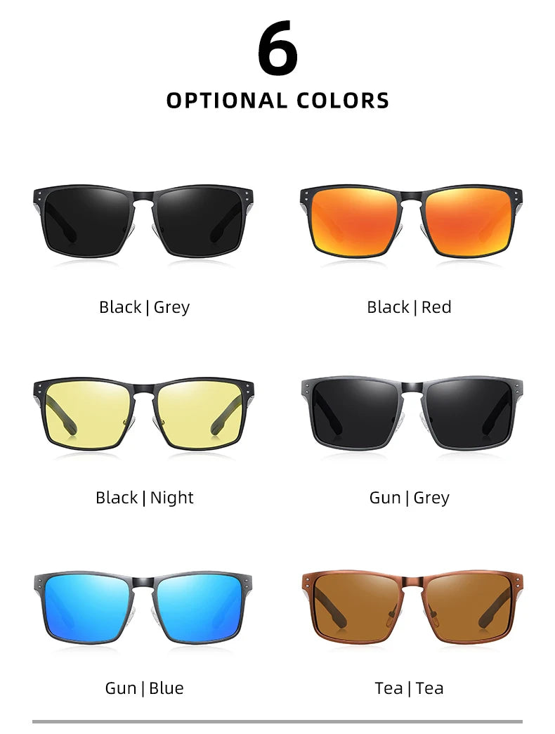 Sonnenbrille Al-Mg quadratisch polarisiert Spiegel Sport Herren Damen