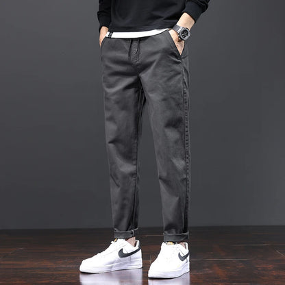 Herren Hosen aus Baumwolle im Casual-Stil mit Taschen und geradem Schnitt