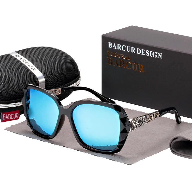 Damen-Sonnenbrille Schmetterling groß polarisiert UV400 Farbverlauf