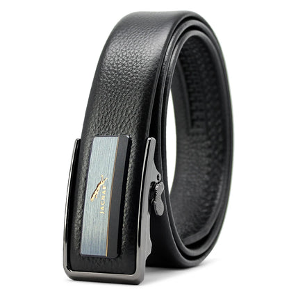 Herren Ratchet Ledergürtel 3,5 cm Automatik-Schnalle abriebfest Innenriemen