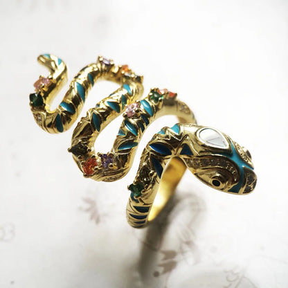 Damen-Ring Schlange Bohemia vergoldet aus Sterlingsilber