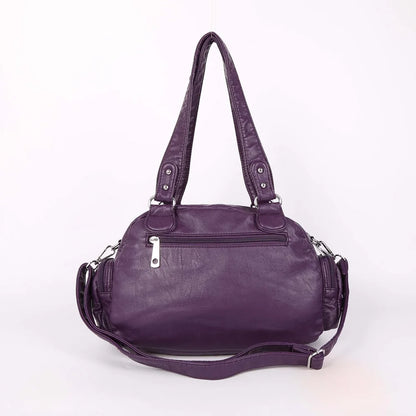 Damen-Schultertasche Aus PU-Leder Mit Mehrfachfächern Praktisch Und Elegant Vintage-Stil