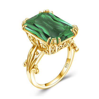 Damen-Ring aus 925er Silber mit großem rechteckigem Citrinstein für eleganten Alltagslook
