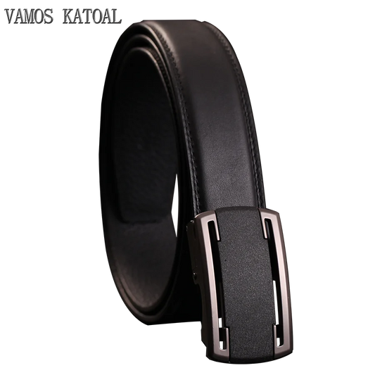 Herren Echtleder-Gürtel Business Casual 3,5 cm Automatik-Schnalle Rindsleder Hochwertig